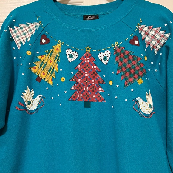 90s Vintage 🎄 Platinum Sweats Christmas Crewneck Sweatshirt - Picture 2 of 2